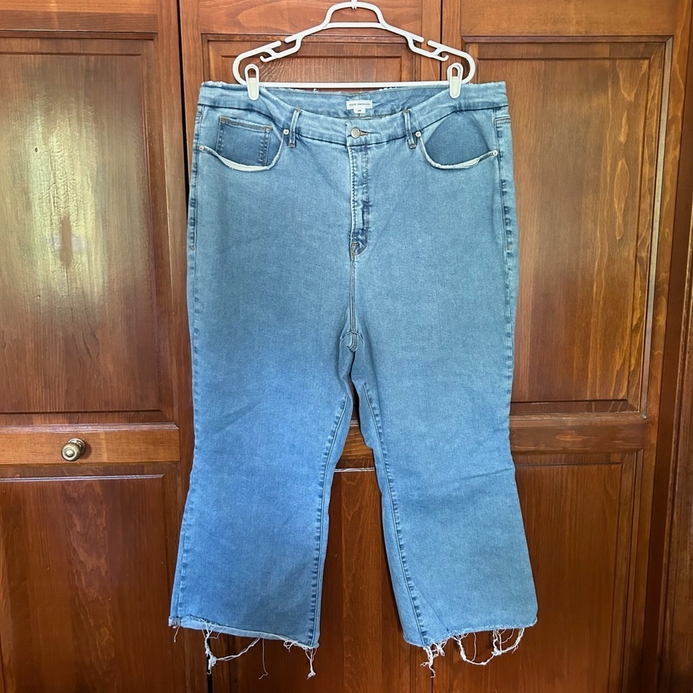 Good American Good Legs Crop Mini Boot Jeans Plus Size 26